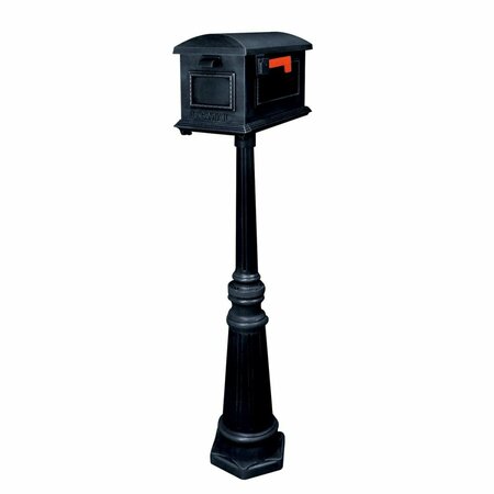 SPECIAL LITE PRODUCTS Traditional Curbside Mailbox with Tacoma Mailbox Post Unit - Black SCT-1010_SPK-591-BLK
